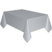Silver Solid Rectangular Plastic Table Cover 54" x 108" - Short Fold