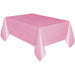 Lovely Pink Solid Rectangular Plastic Table Cover 54" x 108" - Short Fold