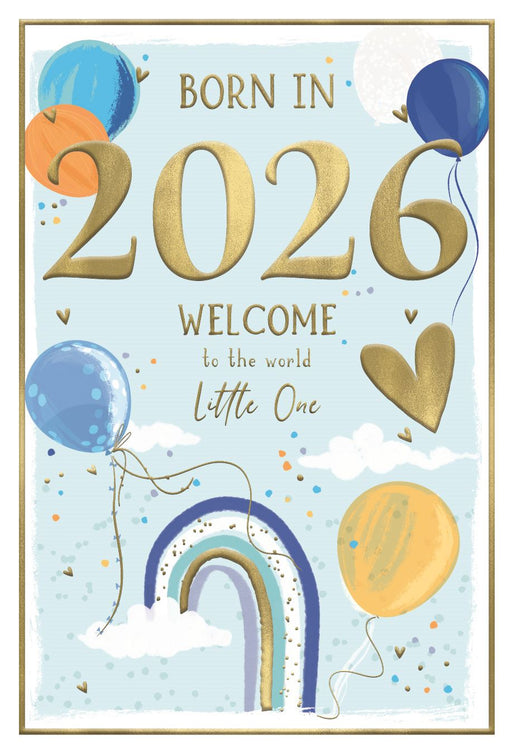 New Baby Boy Card – Born in 2026