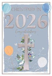New Baby Christening Boy Card – Born in 2026