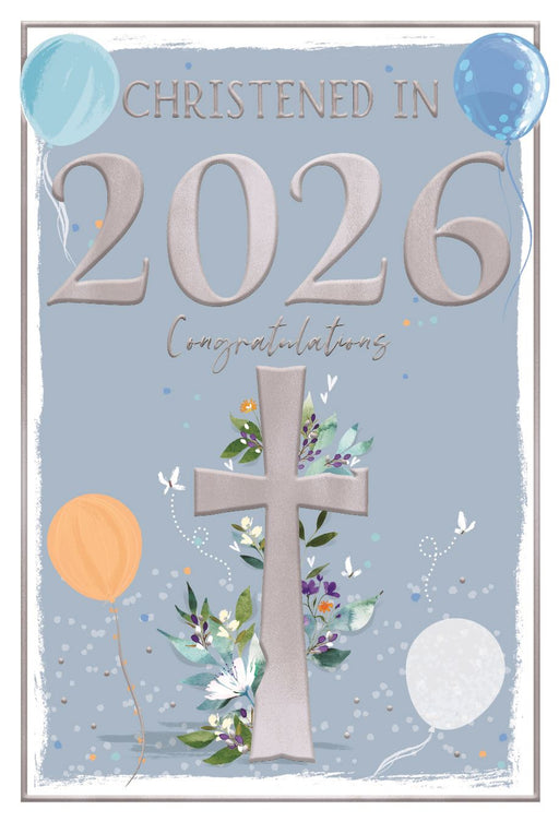 New Baby Christening Boy Card – Born in 2026