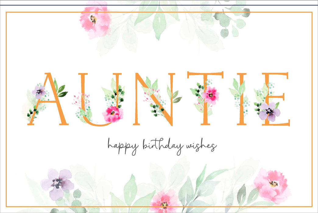 Gibson | Birthday Card Auntie | Happy Birthday Gifts | Her, Girls, Women | With Envelope