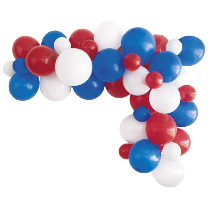 Red White & Blue Assorted Balloon Arch Kit 40 Piece