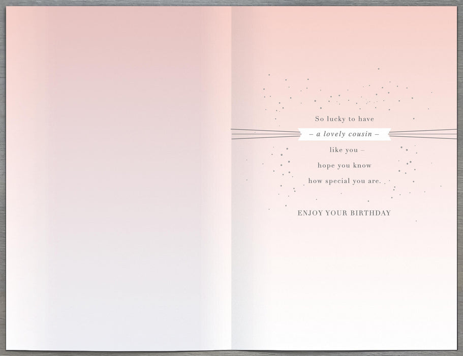 Indigo Blush Birthday Card for Cousin, Conv Design