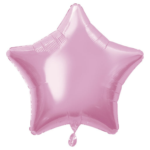Solid Star Foil Balloon 20" Packaged - Pastel Pink (Optional Helium Inflation)