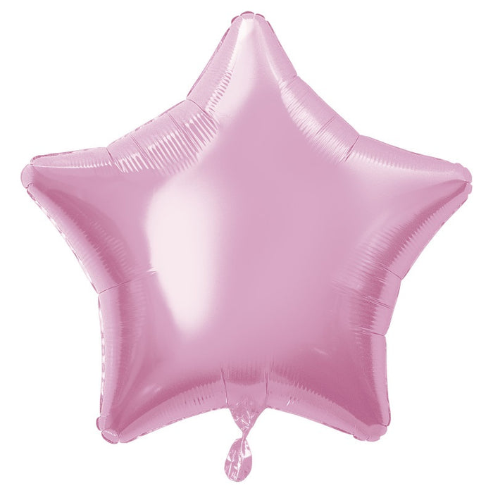 Solid Star Foil Balloon 20" Packaged - Pastel Pink (Optional Helium Inflation)
