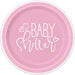 Pink Hearts Baby Shower Round 9" Dinner Plates 8 Pack
