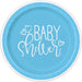 Blue Hearts Baby Shower Round 9" Dinner Plates 8 Pack