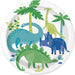 Blue & Green Dinosaur Round 7" Dessert Plates 8 Pack