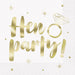 White and Gold Hen Party Luncheon Napkins 16 Pack - Foil Stamping