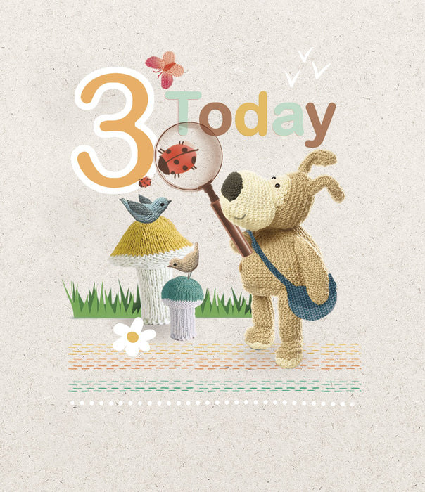 Boofle Birthday Card for 3, Cute Design