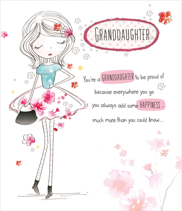 Carlton Birthday Card for Granddaughter, Cute Design