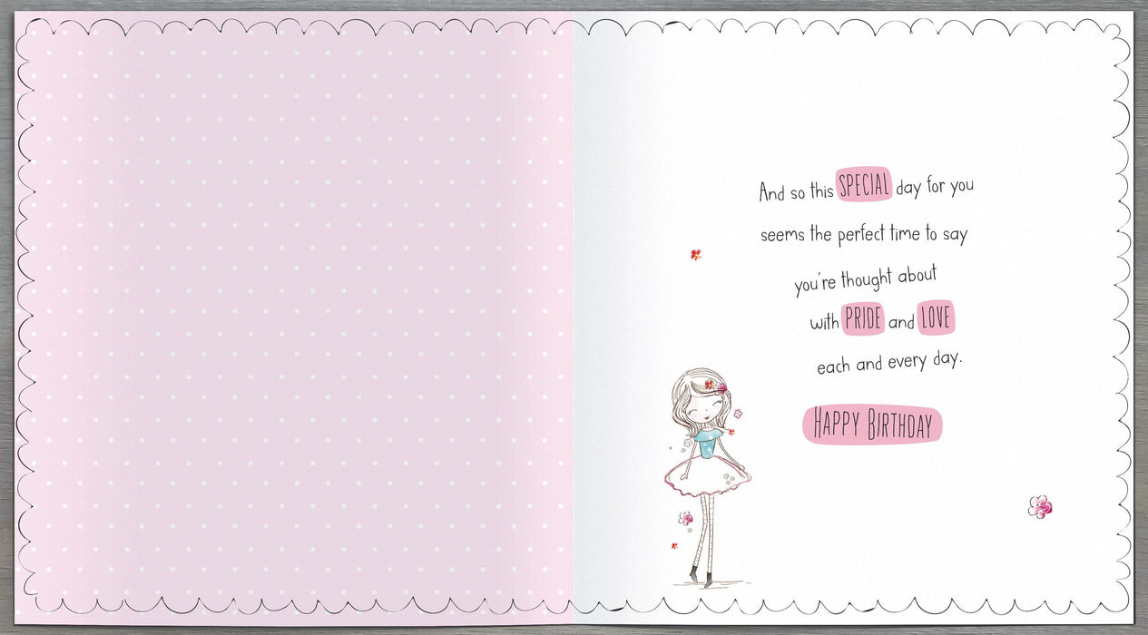 Carlton Birthday Card for Granddaughter, Cute Design