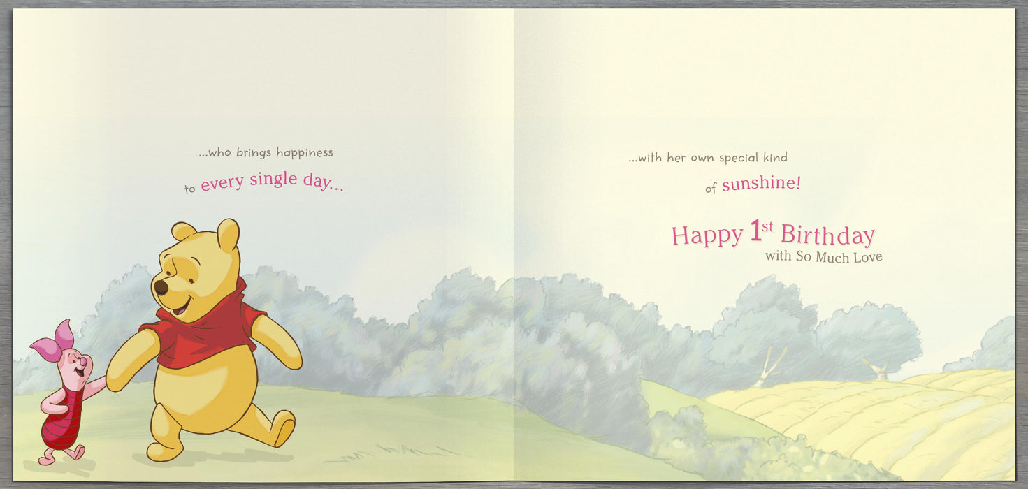 Disney Winnie the Pooh Birthday Card for 1st, Juv Design