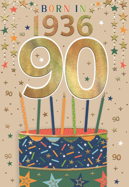 Happy 90th Birthday Card for Male – Year You Were Born 1936