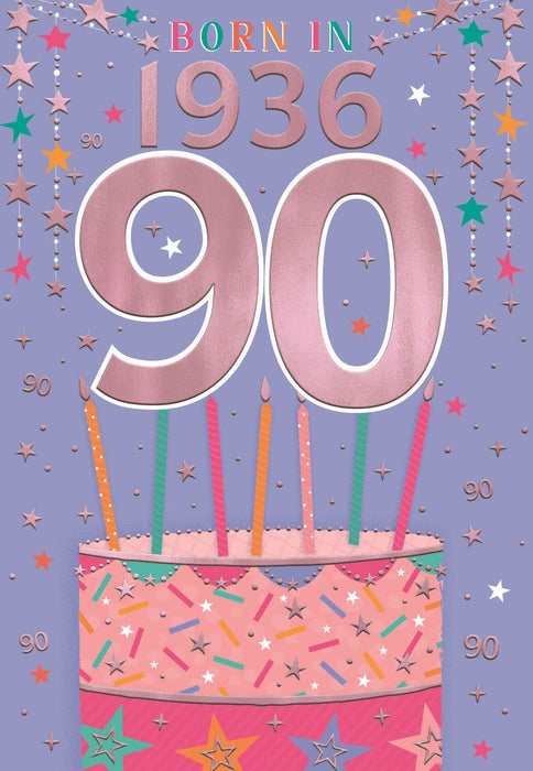 Happy 90th Birthday Card for Female – Year You Were Born 1936