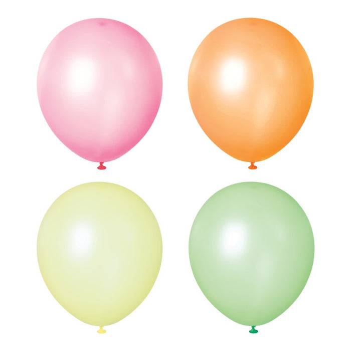 Assorted Neon Colours 12" Latex Balloons 10 Pack