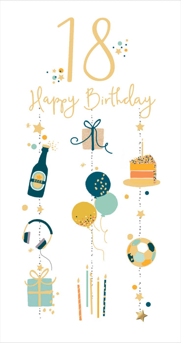 Simply Precious Birthday Card for 18th, Conv Design