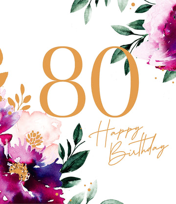 Ruby | Birthday Card 80th | Happy Birthday Gifts | With Envelope