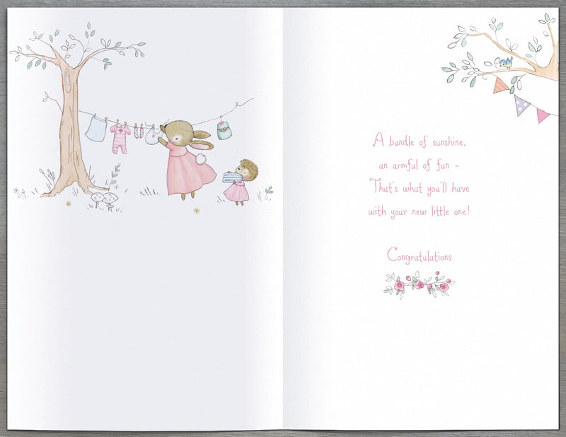 Gibson | Birth Congrats Girl Cute | Card and Gift | With Envelope