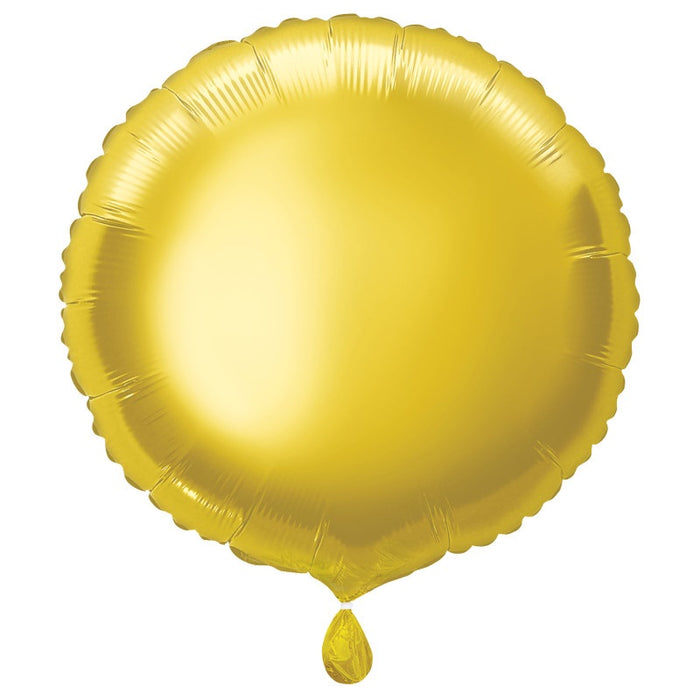 Classic Gold Round 18" Foil Balloon Packaged (Optional Helium Inflation)