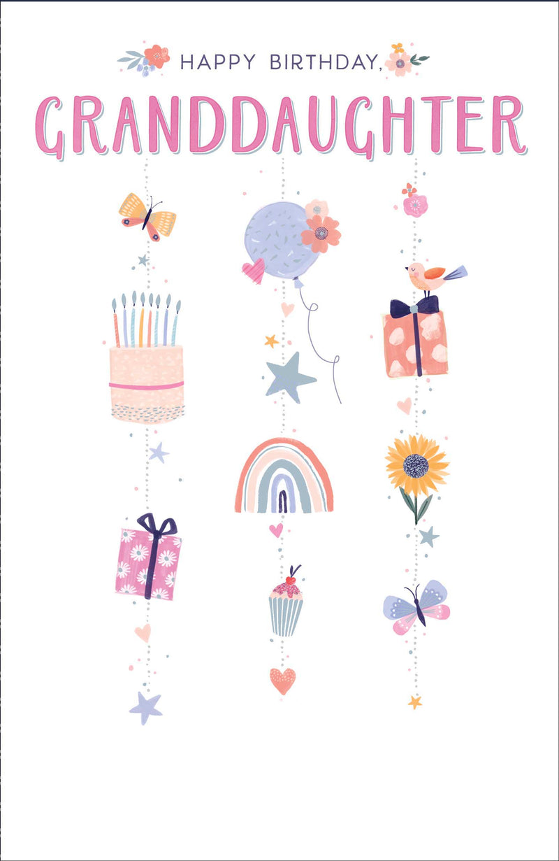 Simply | Birthday Card Granddaughter | Happy Birthday Gifts | Her, Girls, Women | With Envelope