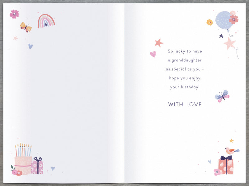 Simply | Birthday Card Granddaughter | Happy Birthday Gifts | Her, Girls, Women | With Envelope