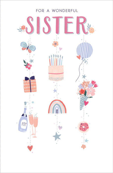 Simply | Birthday Card Sister | Happy Birthday Gifts | Her, Girls, Women | With Envelope