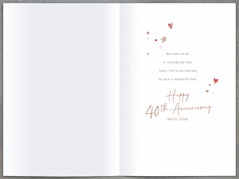 Daydreams | Anniversary Wedding 40th Husband | Card and Gift | With Envelope