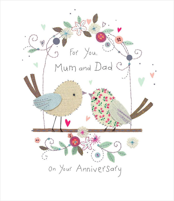 Carlton | Wedding Anniversary Card Mum & Dad | Conventional Design | With Envelope