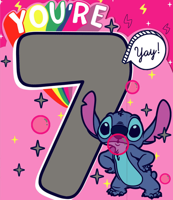 Disney Lilo and Stitch Birthday Card for 7, Juv Design