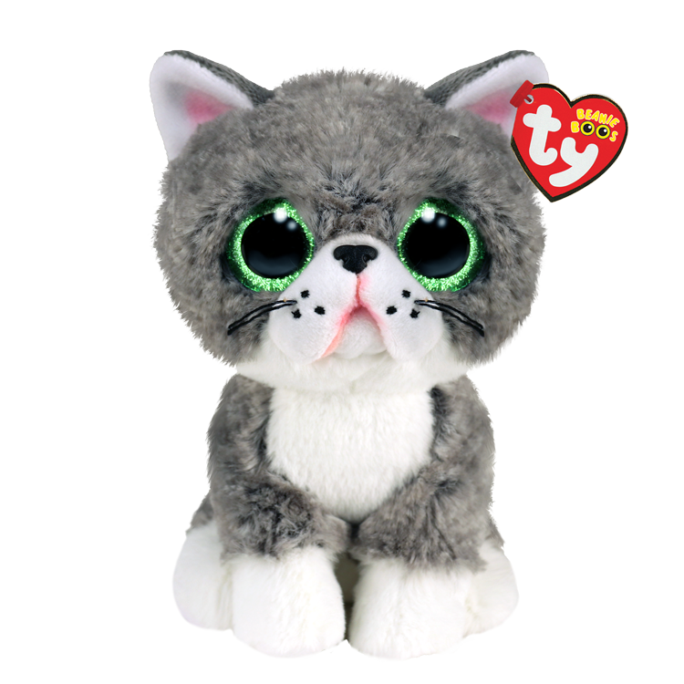 Ty Beanie Boos Regular - Fergus the Grey Cat soft toy