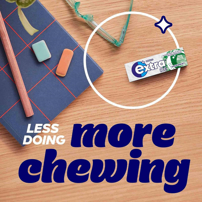 Wrigley's Extra Ice Chewing Gum, Ice Spearmint Flavour with Microgranules, 30 Packs of 10 Pieces, Sugar Free Bulk Pack Gum with Xylitol (300 pieces))