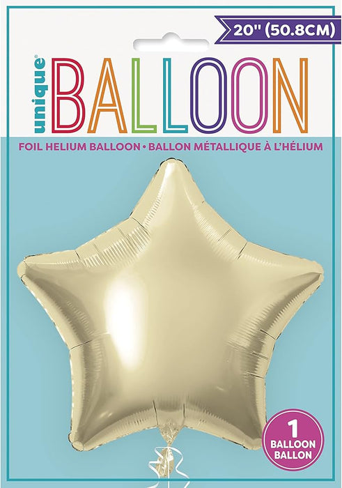 Gold Holographic Star Shape Foil Balloon (Optional Helium Inflation)