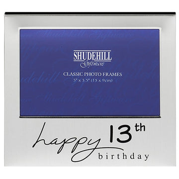 Satin Silver Occasion Frame 13th Birthday 5" x 3"