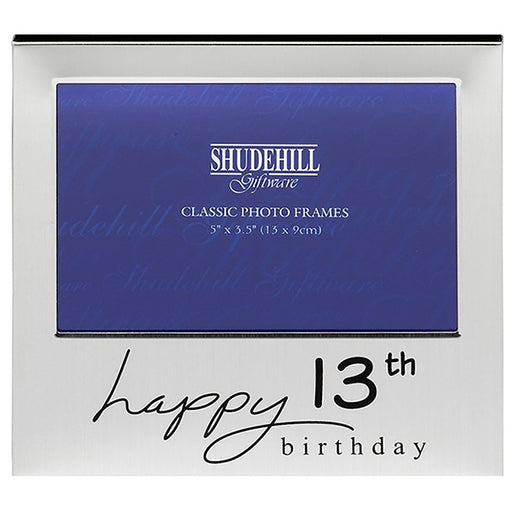 Satin Silver Occasion Frame 13th Birthday 5" x 3"