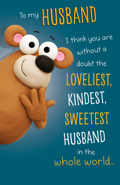 Crackers | Birthday Card Husband Hum | Happy Birthday Gifts | Him, Boys, Men | With Envelope