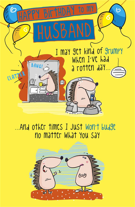 Hanson White | Birthday Card Husband | Humorous Design | With Envelope