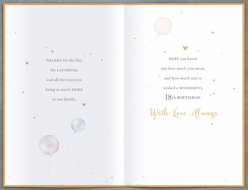 Gibson | Birthday Card 18th Daughter | Happy Birthday Gifts | With Envelope