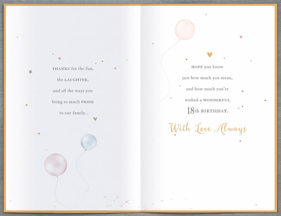 Gibson | Birthday Card 18th Daughter | Happy Birthday Gifts | With Envelope