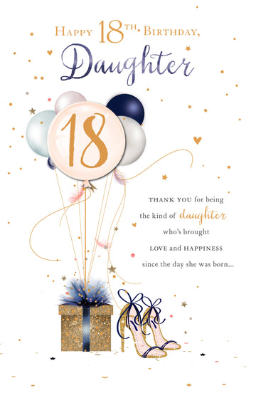 Gibson | Birthday Card 18th Daughter | Happy Birthday Gifts | With Envelope