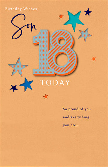 Gibson | Birthday Card 18th Son | Happy Birthday Gifts | With Envelope