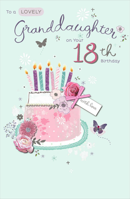 Carlton | Birthday Card 18th Granddaughter | Happy Birthday Gifts | With Envelope
