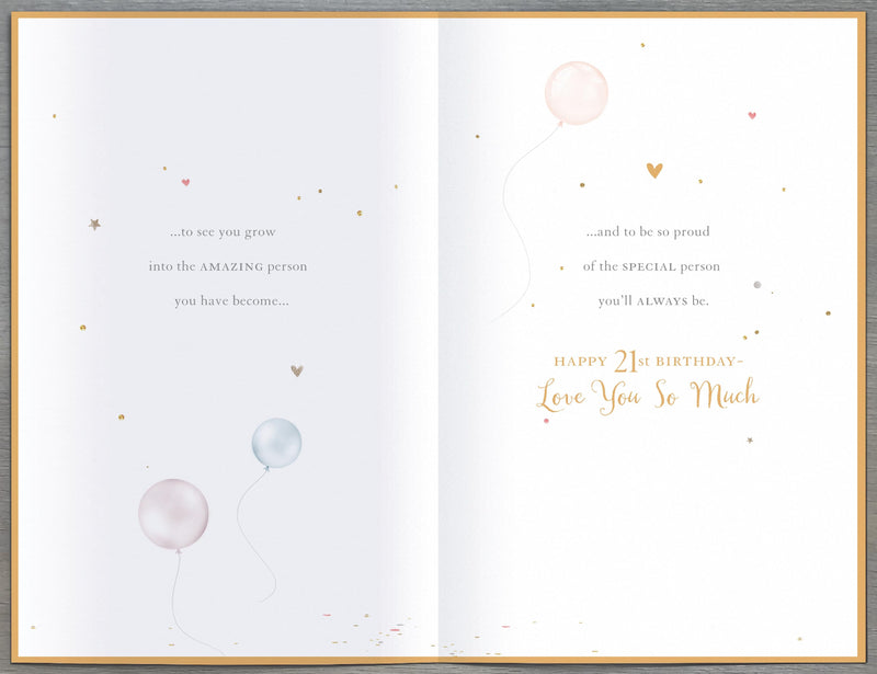 Gibson | Birthday Card 21st Daughter | Happy Birthday Gifts | With Envelope