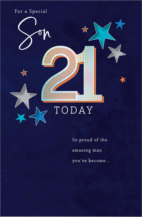 Gibson | Birthday Card 21st Son | Happy Birthday Gifts | With Envelope