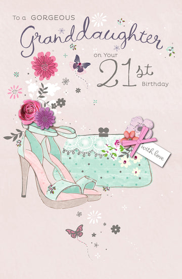 Carlton | Birthday Card 21st Granddaughter | Happy Birthday Gifts | With Envelope