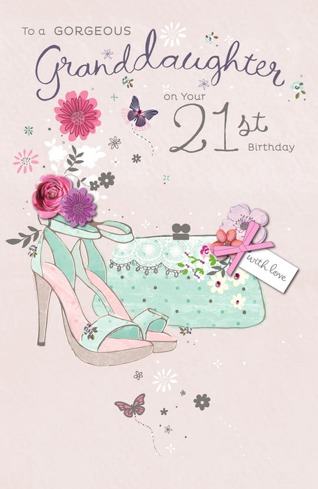Carlton | Birthday Card 21st Granddaughter | Happy Birthday Gifts | With Envelope