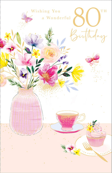 Gibson | Birthday Card 80th | Happy Birthday Gifts | With Envelope