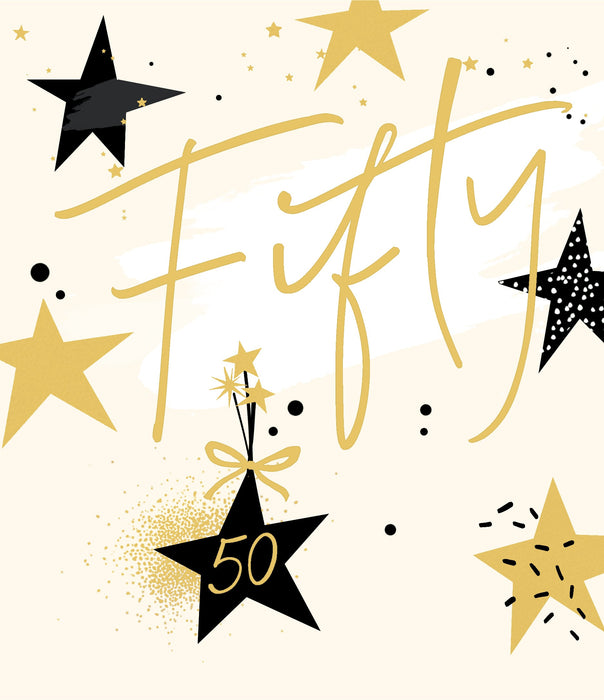 Starstruck Birthday Card for 50th, Conv Design