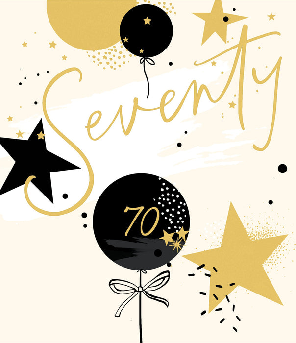 Starstruck Birthday Card for 70th, Conv Design